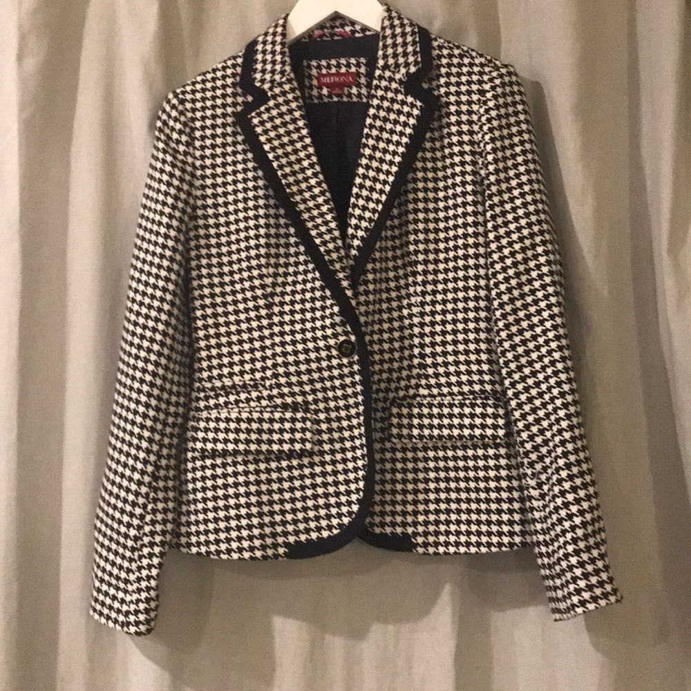 Merona herringbone black and white blazer